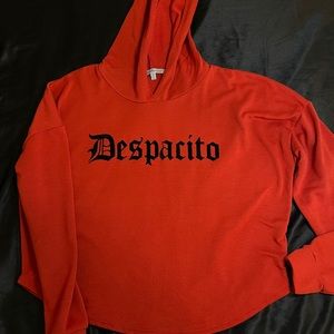 dark orange/ burnt orange hooded sweater